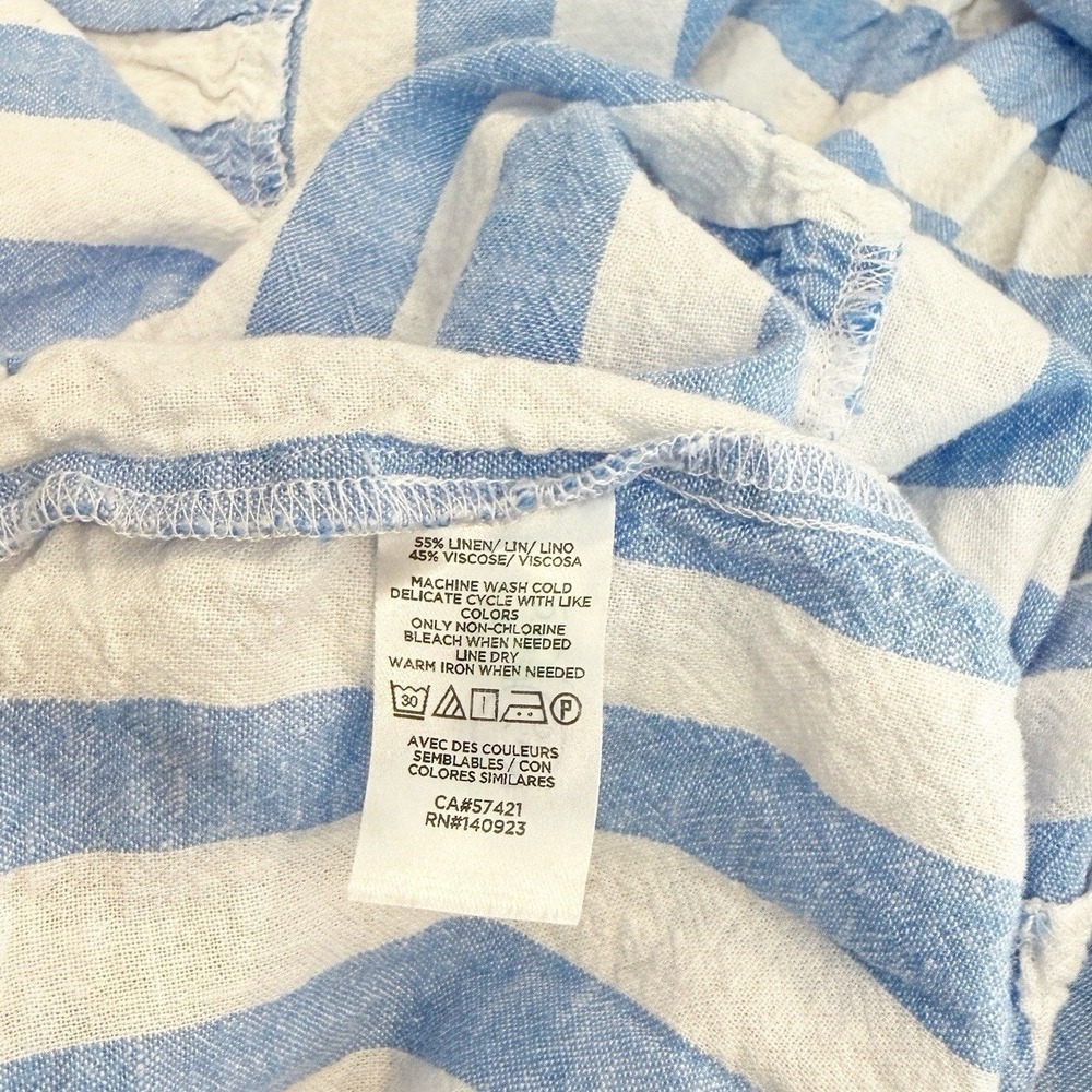 Loft Linen Blend Striped Cropped Tank Top Size XXS Coastal Beachy Lightweight - Picture 7 of 7